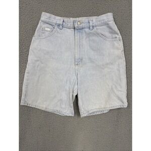 Vintage 90s Lee Jean Shorts Womens Size 12 Made USA High Waist Mom Denim Logo